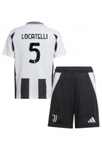 Fotbalové Dres Juventus Manuel Locatelli #5 Dětské Domácí Oblečení 2024-25 Krátký Rukáv (+ trenýrky)